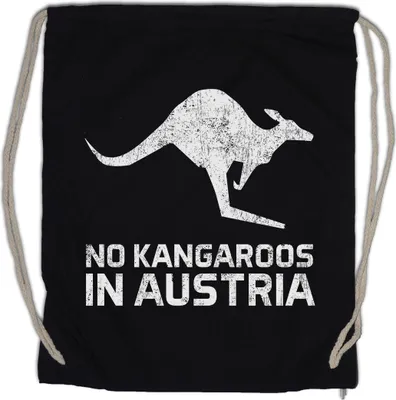Produktbild von Urban Backwoods No Kangaroos In Austria, Turnbeutel, Farbe: Schwarz