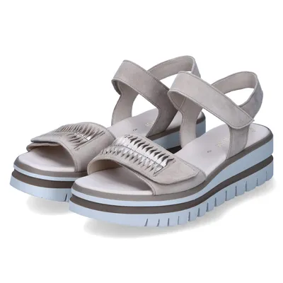 Produktbild von Gabor Damen Keilsandaletten/ Sandaletten/ Sandalen Beige Rauleder Größe: 41/2