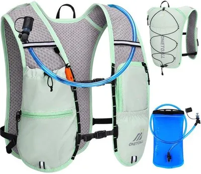 Produktbild von Damen-Laufweste mit 2-Liter-Trinkblase, leichte Trinkrucksack für Laufen, Joggen, Trailrunning, Marathon, reflektierend, 6 Liter, Laufrucksack