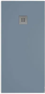 A flat mineral cast shower tray with a slate look in anthracite.