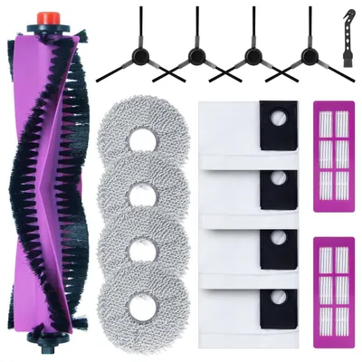 Immagine prodotto di Kit di ricambi da 16 pezzi per l'aspirapolvere robot EUREKA J15 Ultra: 1 spazzola principale, 2 filtri HEPA, 4 panni in microfibra, 4 sacchetti per la polvere, 4 spazzole laterali, 1 spazzola per la pulizia