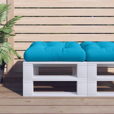 Produktbild von Design Palettenkissen Hellblau 58x58x10 cm Stoff, Klassische Sofas 2024 Neu