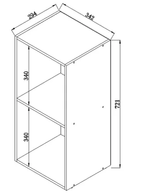Immagine prodotto di Scaffale CD DVD in legno | Deposito | Dimensioni H. 72 x W. 34 x D. 30 cm | Scaffale decorativo | Libreria - Mendas 2 scomparti