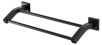 Doppelter Handtuchhalter, 42,5 cm, SUS304 Edelstahl, matt schwarz, Wandmontage