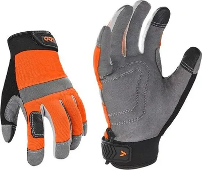 Produktbild von Famanu Sicherheitsarbeitshandschuhe - Leichte mechanische Handschuhe - Größe S - Orange