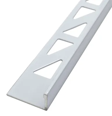 Produktbild von Dalsys 2,5m Fliesenschiene, L Profil, 10mm, Weiß, Aluminium eloxiert, Fliesenprofil Winkelprofil, Abschlussleiste Fliesenabschlussprofil, Fliesen Eckschutzschiene