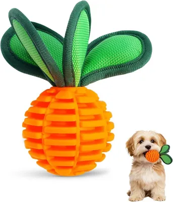 Image de Jouet pour chien, jouet à mâcher en TPR, balle interactive qui couine, pour chiens de petite à moyenne taille, favorise l'hygiène dentaire