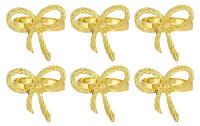Immagine prodotto di Set di 18 portatovaglioli in metallo con motivo a farfalla, color oro