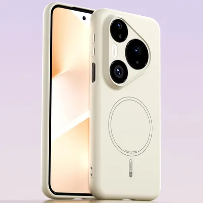 Image de Etui magnétique pour Huawei Pura 80 Pro, compatible MagSafe, silicone liquide, résistant aux chocs et aux rayures Beige