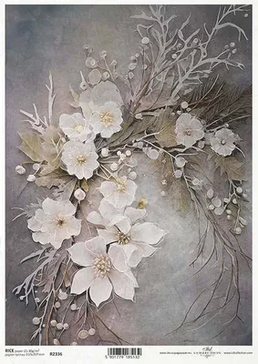 Produktbild von ITD Reispapier Decoupage Bastelpapier Serviettentechnik-R2336 Winterstrauß, Blumen