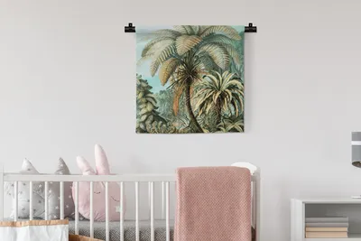 Produktbild von MuchoWow® Wandteppich Wandbehang Palme - Ernst Haeckel 60x60 cm Tapisserie Dekoration Wandtuch - Dekorationen - Wand Decke