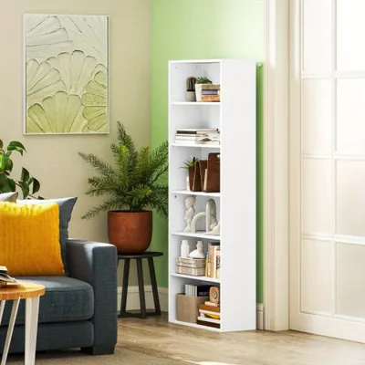 Produktbild von Bücherregal - Bücherkorb - Aufbewahrungsschrank - Fachregal - Regalschrank - 5-stöckiges Metallregal - Verstellbare Einlegeböden