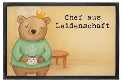 Produktbild von Mr. & Mrs. Panda Schmutzmatte Chef Leidenschaft Design 60 x 90 cm - Weiß - Geschenk, Leiter, Fußabtreter, CEO, Gummi-Fußmatte, Schmutzfangmatte, bodenmatte, Gummimatte