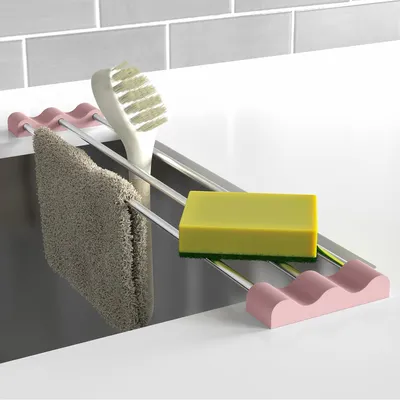 Immagine prodotto di Ripiano regolabile in acciaio inossidabile per la cucina, con 3 barre, regolabile da 30,5 a 55 cm