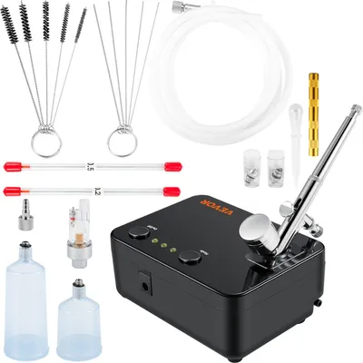 Produktbild von Dual Action Airbrush Set mit Lackierpistole, 30 psi ± 15 % Luftkompressor 220 V Airbrushpistole Set für Make-up, Maniküre, Tätowierung, Malerei-Design, Kunsthandwerk, Lebensmitteldekoration