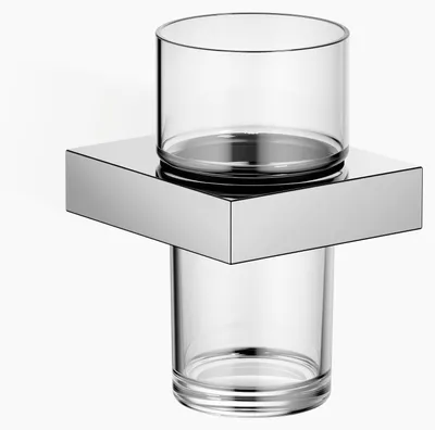Image de Porte-verre Dornbracht avec verre en cristal, modèle mural, 83400780-00