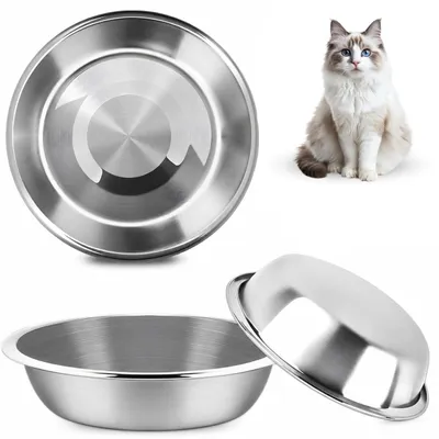 Produktbild von Katzennäpfe, 3 Stück Fressnäpfe für Katzen Edelstahl, Spülmaschinenfest