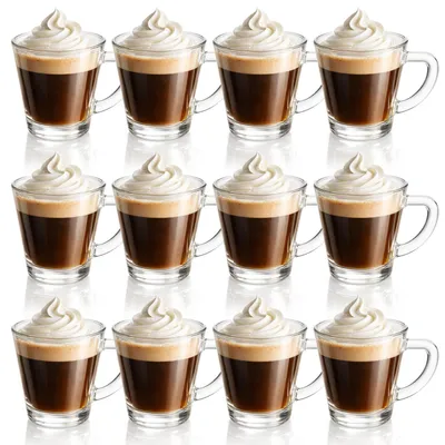 Zdjęcie produktu dla com-four®: 12 szklanek do espresso wykonanych z borokrzemianu odpornego na wysokie temperatury – pojemność 70 ml