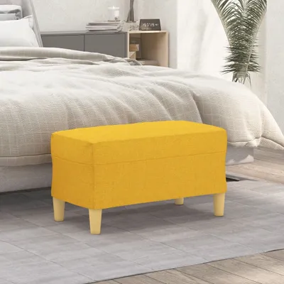 Produktbild von "2026 Promotion" Sitzbank für Garten, Holzbank Hellgelb 70x35x41 cm Stoff - Gartenbänke CC21121