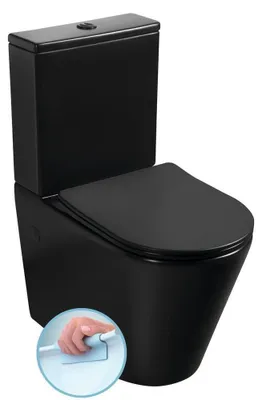 Produktbild von PACO Kombi-WC,spülrandlos, Abgang senkrecht/waagerecht, Schwarz matt
