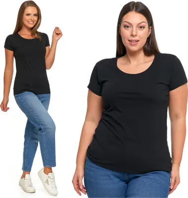 Produktbild von Moraj - T-Shirt Schwarz - Damenbekleidung Größe  4XL - Kurzarmshirt - Baumwollshirt