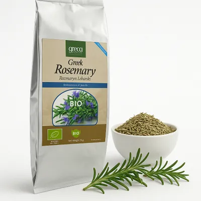 Produktbild von Greco Küchen-Rosmarin Rosmarinus Officinalis 35g Ökologisch Getrockneter Rosmarin Natürliches Kräutergewürz