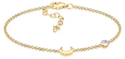 Produktbild von Elli Armband Damen Halbmond Stern Filigran mit Mondstein 925 Silber