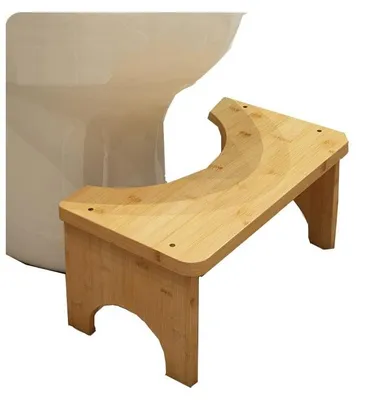 Image de Omgoods - Tabouret de toilette en bambou ergonomique - Antidérapant et élégant