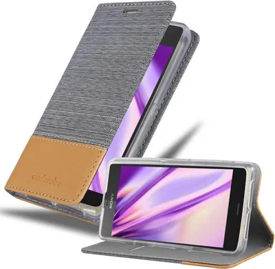 Obrázok produktu pre Cadorabo puzdro pre Sony Xperia Z2 COMPACT ochranné puzdro v sivej farbe puzdro na mobilný telefón kniha kryt