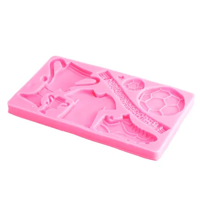 Imagen del producto de Moldes de silicona para fondant con forma de trofeo de fútbol, moldes de silicona para fondant, moldes de silicona para chocolate y pasteles, moldes de silicona para hornear con forma de trofeo de fútbol, moldes de silicona para hacer postres de forma casera