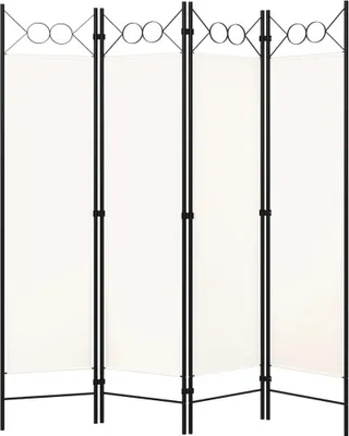 Image de vidaXL Séparation de pièce 4 pièces blanc 160 x 180 cm