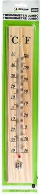 Produktbild von Ausenthermometer Holz - 40 x 7,5 cm - Celsius / Fahrenheit