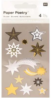 Produktbild von Sticker Sterne metallic