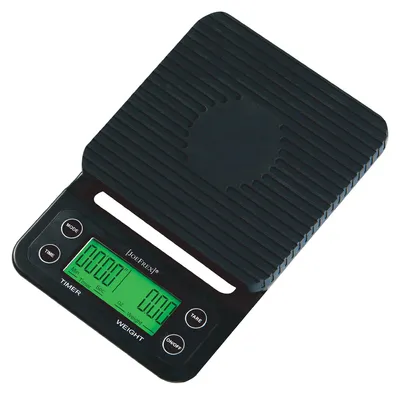 Produktbild von Kaffeewaage mit Timer für präzises Wiegen, 5kg, 0,1g Messgenauigkeit, 13x20x3 cm