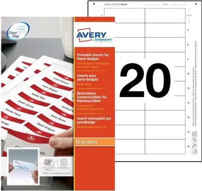 Produktbild von Avery 7527 Druckeretikett Weiß Nicht klebendes Druckeretikett