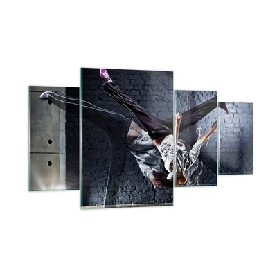 Produktbild von Bilder auf glas - Tänzer Mode Flip Mädchen - 160x90cm - Glasbilder - Wandbilder - Kunstdruck - zum Aufhängen bereit - Wanddekoration aus Glas - Glas Bilder - Wandbild auf Glas - GDL160x90-2110