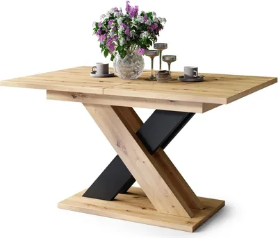 Produktbild von All4All Couchtisch Katris , Wohnzimmertisch , Kaffeetisch , Tisch mit X , Bein , ausziehbar , Esszimmertisch , Coffee Table , 140x90cm , Artisan+ Schwarz