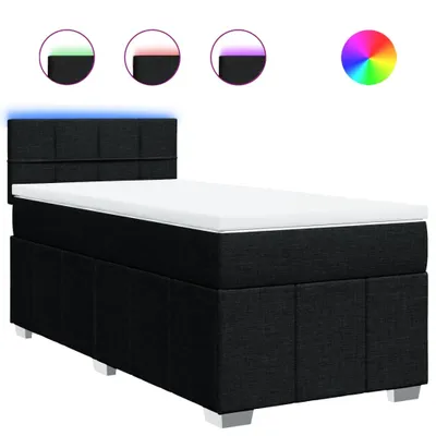 Immagine prodotto di vidaXL Letto a molle con materasso nero 100x200 cm in tessuto