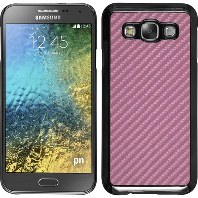 Produktbild von PhoneNatic Case kompatibel mit Samsung Galaxy E5 - Hülle pink Carbonoptik Hard-case + 2 Schutzfolien
