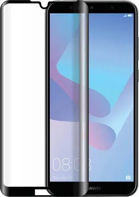Produktbild von BigBen Connected, Ölabweisende 2.5D Glas-Displayfolie für Huawei Y6 2019, Schwarz transparent