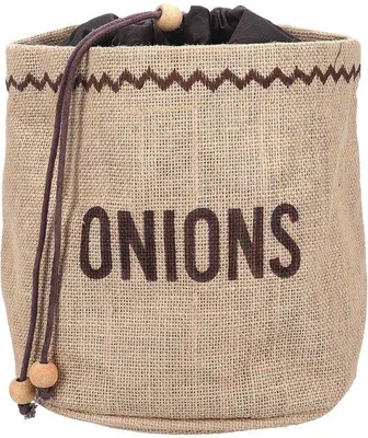 Productafbeelding van Ibenzoa® Jute opbergzakken, 20x20 cm – met ademend, lichtblokkerend binnenmateriaal, voorzien van een trekkoord voor het n van verse groenten en uien