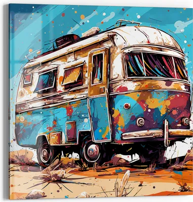 Produktbild von DEQORI Magnettafel Glas 30x30 cm 'Wüstenroadtrip' beschreibbar Whiteboard Pinnwand Küche