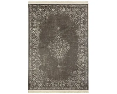 Zdjęcie produktu dla Dywan 95x140 do salonu, tradycyjny klasyczny wzór grafitowo kremowy