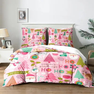 Produktbild von Weihnachts Bettwäsche 3-teilig 220x240cm Rentier mit 2 Kissenbezügen 65x65cm Polyester