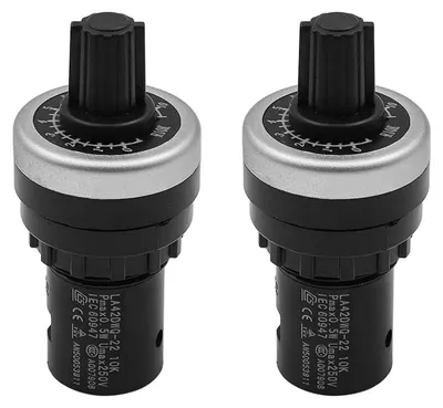 2 Stück 22 mm 10K Ohm Drehpotentiometer mit Schalter, ABS
