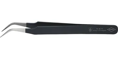 Obrázok produktu pre ESD-pinzeta v tvare srpu, 120 mm, čierna, Knipex | 4003773054863