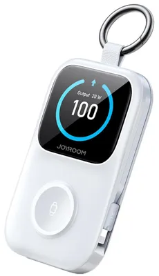 Produktbild von Joyroom JR-W19 Powerbank 5000mAh USB-C Lightning Wirless für Smartwatch Schnellladegerät für iPhone & Apple Watch Samsung & Galaxy Watch Google & Pixel Watch Ladegerät in Weiss