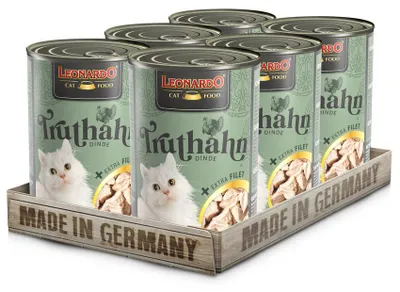 Produktbild von LEONARDO Truthahn + extra Filet, 6x400 g - Katzenfutter Nassfutter Katze