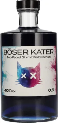 Produktbild von Böser Kater Two Faced Gin (Farbwechsel) 500ml 40% Vol.