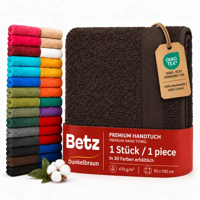 Produktbild von Betz Handtuch PREMIUM 100% Baumwolle 50x100 cm Gesicht- Hände- Körper- Handtuch Farbe - dunkelbraun